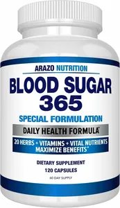 美國 Arazo Nutrition 血糖 365 膳食補充劑 支持健康能量水平 120 粒草本膠囊 - 60 天的供應量 - Beauty Xtreme