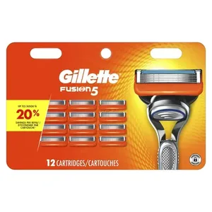 吉列 Gillette FUSION5 鋒隱 5 剃鬚刀片 (12片裝) | 經典五刀片 漸進式減壓 背面精準修髮刀 順滑不傷膚 - Beauty Xtreme