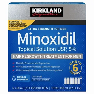 美國 Kirkland Minoxidil 5% 男士生髮水 一盒六支 x 60ml – 共 6個月份量 (美國代購) - Beauty Xtreme