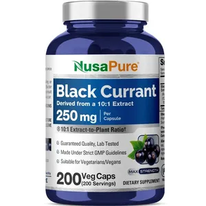 美國 NusaPure 黑加侖子精華 Black Currant (10:1 高倍濃縮) 250mg, 200粒素食膠囊 - 支持胃部健康及消化系統、增強免疫力