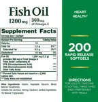 美國 Nature's Bounty 深海魚油 1200mg (200粒大瓶裝) | 高純度 Omega-3 護心通血管 無腥味配方 經檢測除水銀 畫廊縮圖 1