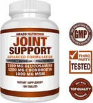 Arazo Nutrition Glucosamine, Chondroitin, Turmeric, MSM, and Boswellia Joint Support (180 tablets) Gallery Thumbnail 2