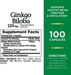 美國 Nature's Bounty 高純度銀杏精華 120mg (100粒裝) | 補腦提神 增強記憶力 改善手腳冰冷 腦血管健康 畫廊縮圖 1