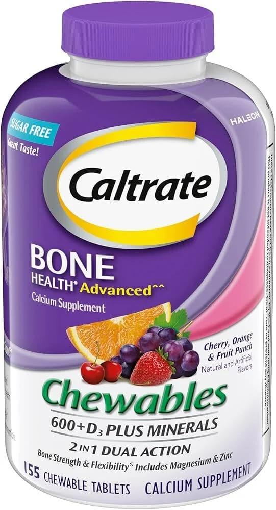 Caltrate 佳存 600+D3 礦物質加強配方咀嚼鈣片 (155粒裝) | 三重天然果味 無糖免配水 補鈣強韌骨骼 關節靈活 - Beauty Xtreme