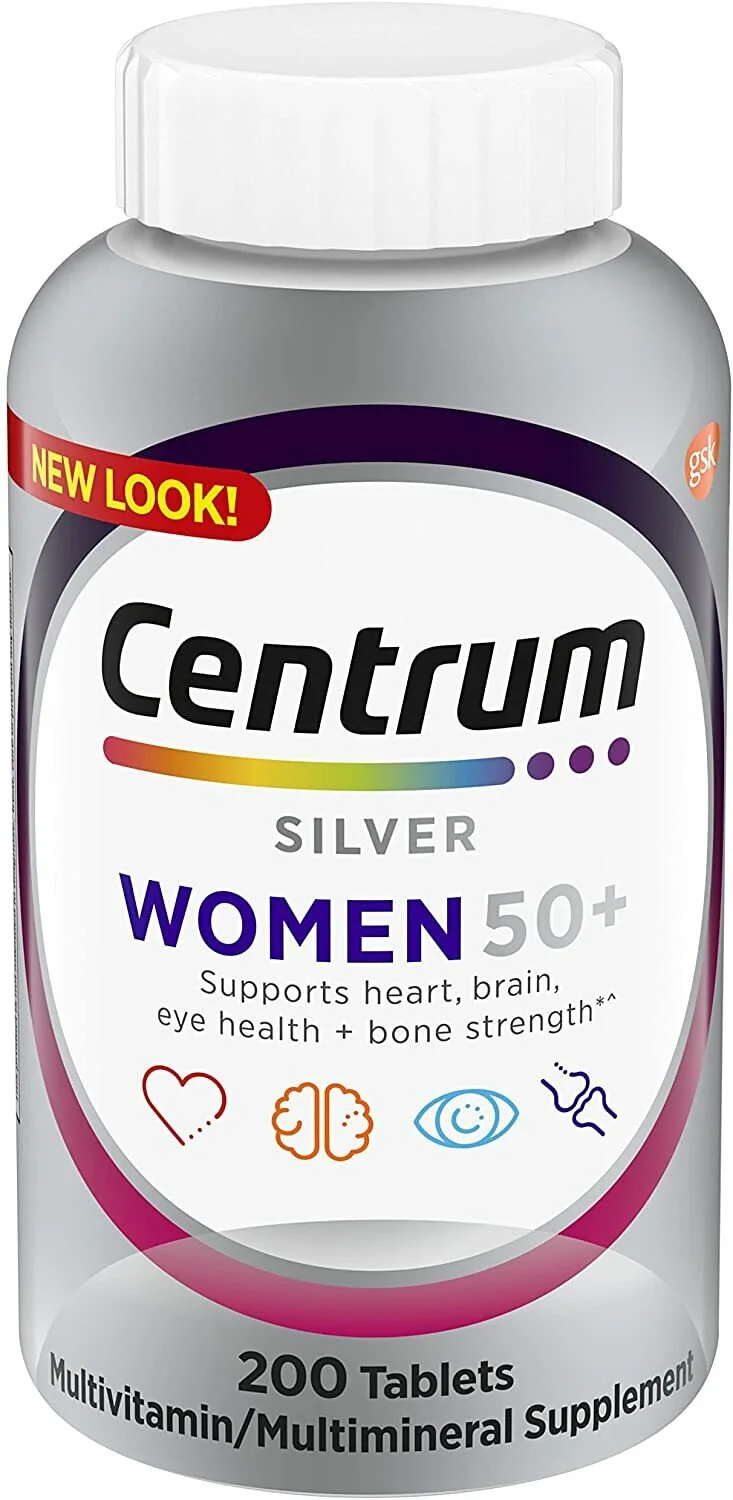 美國 Centrum 銀善存女性 50+ 綜合維他命 (200粒裝) | 葉黃素 鈣質 D3 專為50歲以上女士 護心補腦強骨 - Beauty Xtreme