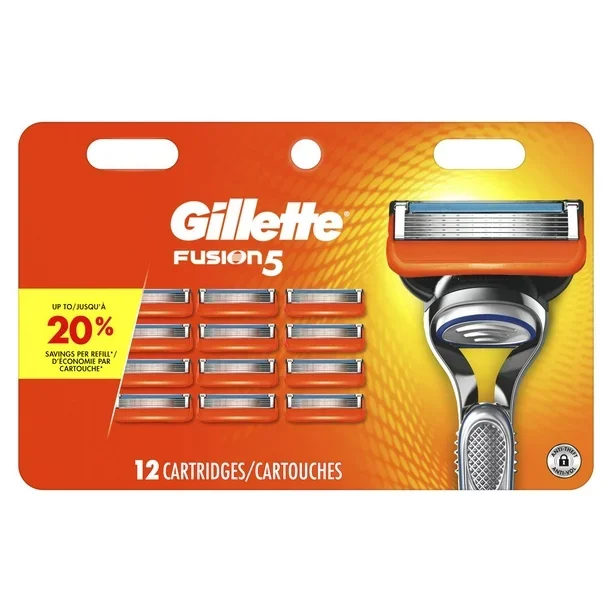 吉列 Gillette FUSION5 鋒隱 5 剃鬚刀片 (12片裝) | 經典五刀片 漸進式減壓 背面精準修髮刀 順滑不傷膚 - Beauty Xtreme