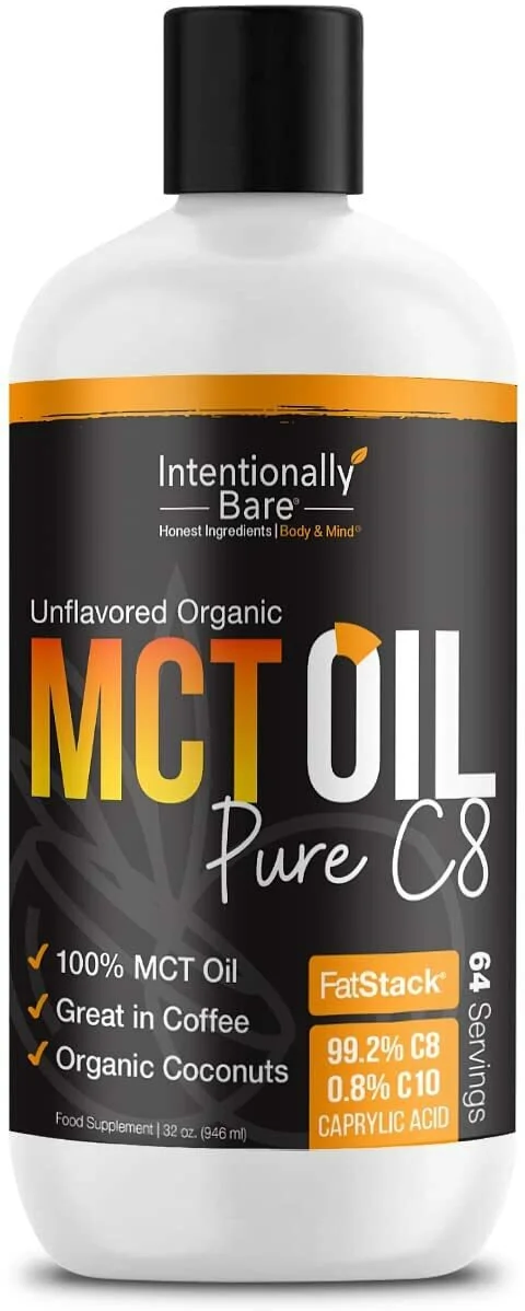 美國 Intentionally Bare 有機 99.2% 純 C8 MCT 油  (946ml, 32oz) 63次份量 - Beauty Xtreme