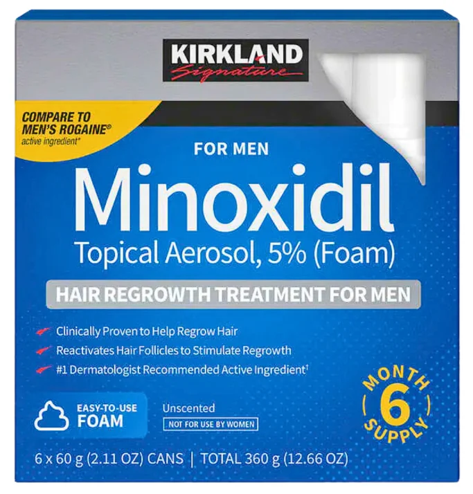 美國 KIRKLAND Minoxidil 5% Foam 男士生髮泡沫 (一盒六支  – 共 6個月用量) (美國代購) - Beauty Xtreme