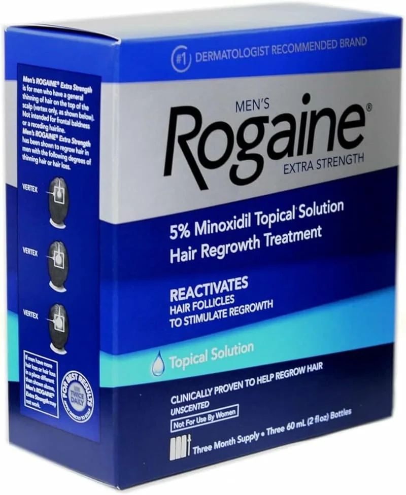 美國 倍健(落建) Rogaine Minoxidil 5% 男士生髮水 一盒三支 x 60ml – 共 3 個月用量 (美國代購) - Beauty Xtreme