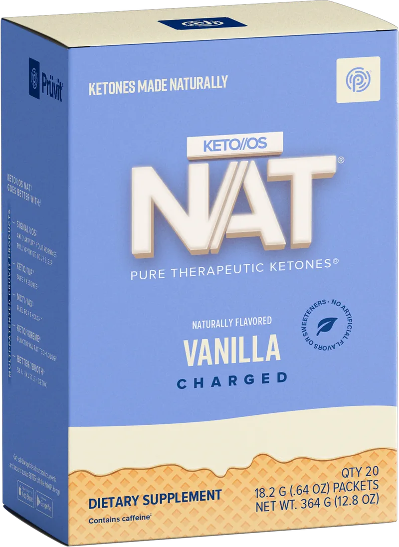 Pruvit KETO//OS® NAT™ 酮能源系統® 致純系列™ 雲呢拿味 (含咖啡因) 20包裝 - Beauty Xtreme