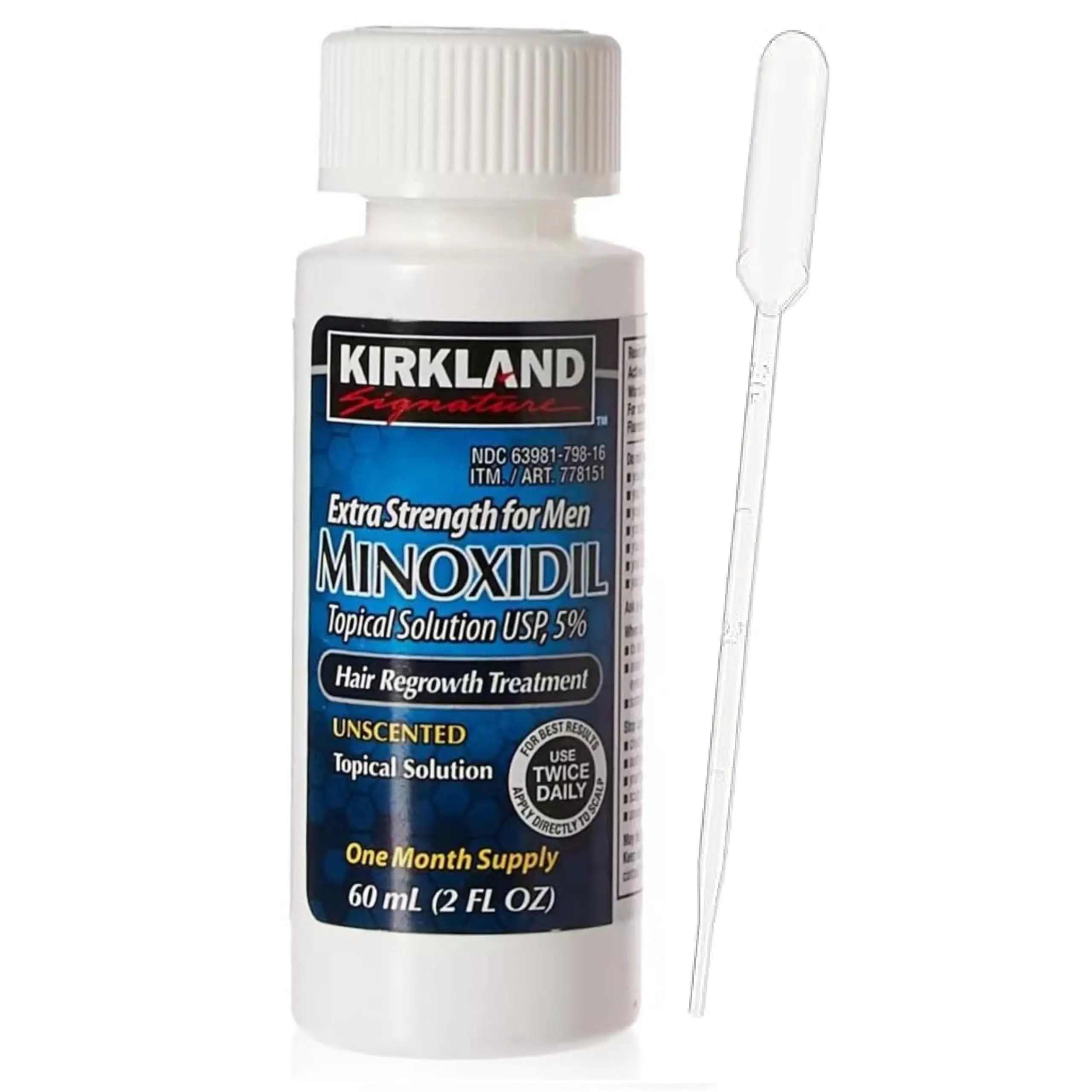 (散裝1支) Kirkland Minoxidil 5% 男士生髮水 一支散裝 x 60ml – 共1個月份量 跟滴管1支 (美國代購)