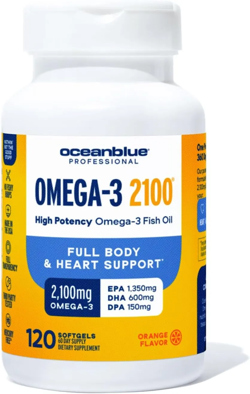 Oceanblue Professional Omega-3 2100 - 120 Softgels (60 Servings) Orange Flavor