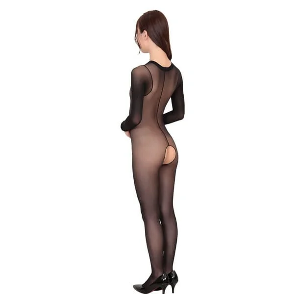 日本EROX 窺探穿透身體曲線的全身露出絲襪 黑色 情趣內衣 情趣服裝 - 圖片 1