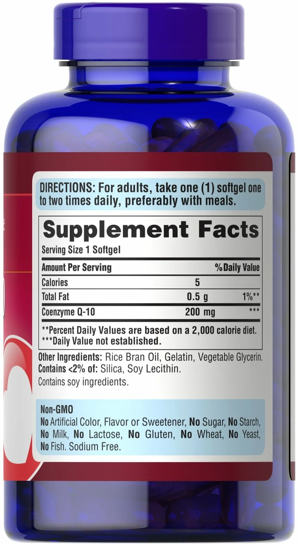 美國 Puritan's Pride CoQ10 200mg 高效用輔酵素軟膠囊 Q-SORB CO-Q10 輔酶Q10 (200mg * 240粒) - 圖片 1