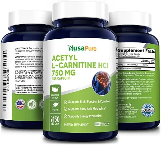 美國 NusaPure 乙醯左旋肉鹼 Acetyl L-Carnitine (ALC) 750mg - 150 粒 - 圖片 6