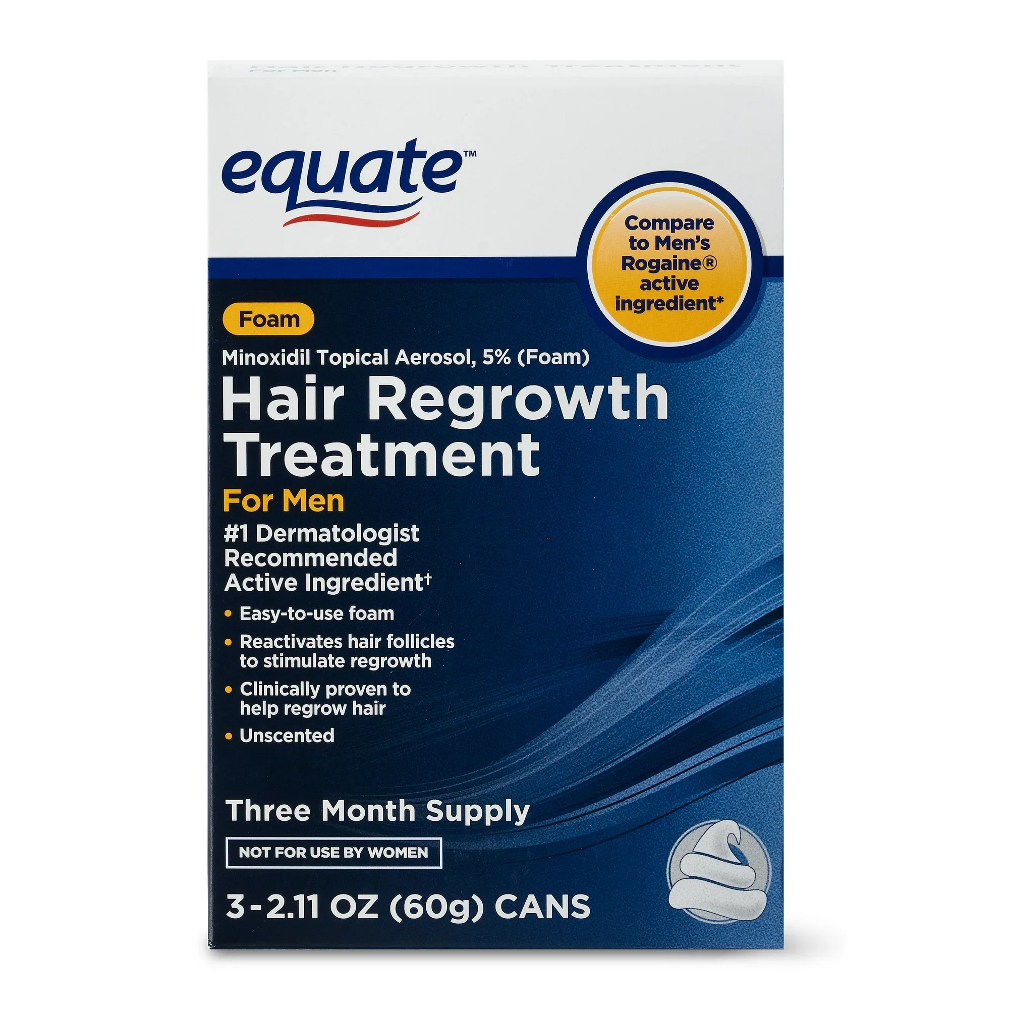 美國 Walmart Equate Minoxidil 5% 男士生髮 (泡沫裝 Foam) ，一盒3支 – 共 3個月份量 (美國代購) - 圖片 2