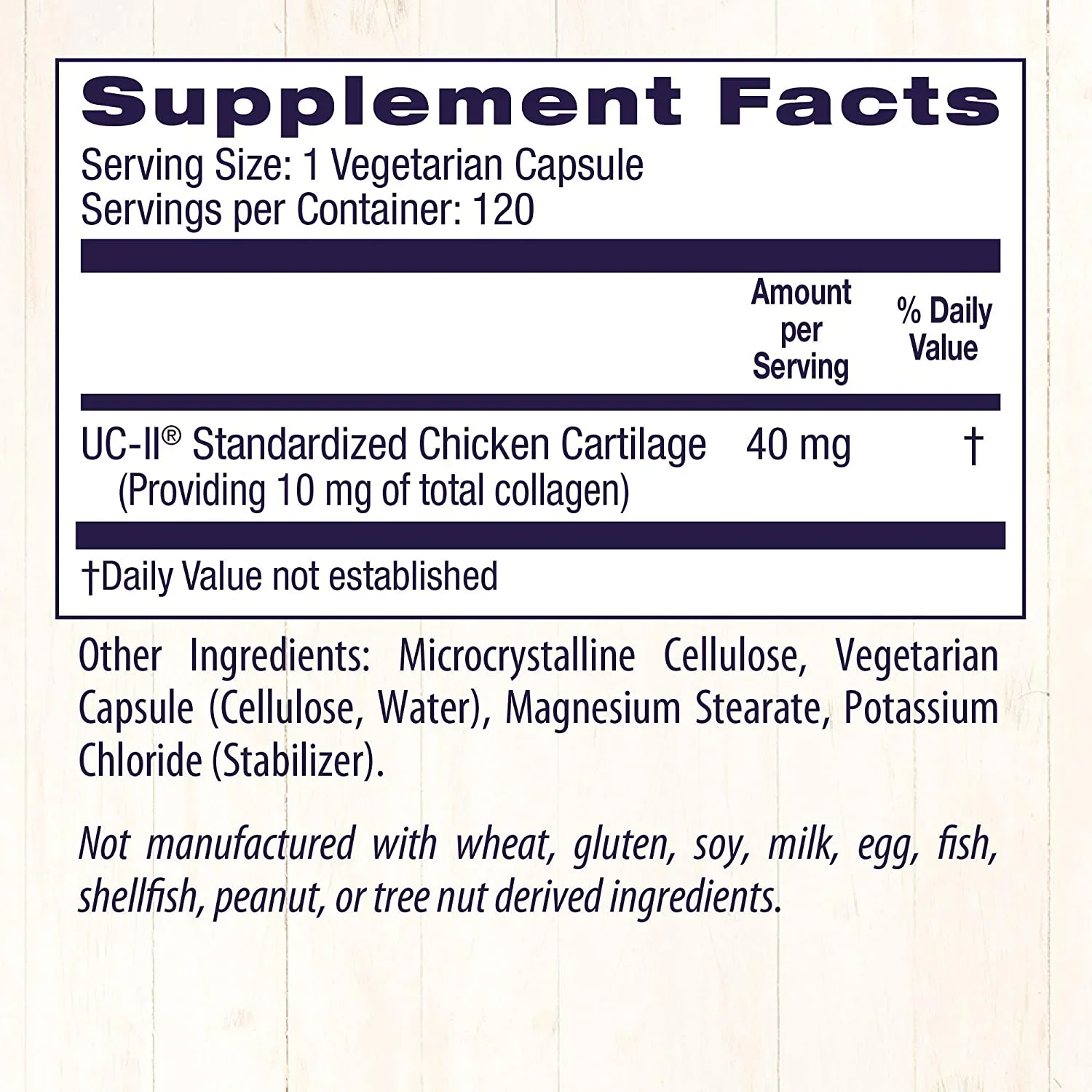 美國 Healthy Origins UC-II 非變性二型膠原蛋白 40mg (120粒裝) | 專利骨膠原 護膝 每日一粒 關節靈活舒緩痛楚 - 圖片 1