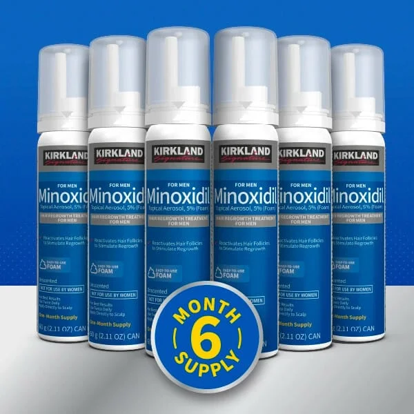 美國 KIRKLAND Minoxidil 5% Foam 男士生髮泡沫 (一盒六支  – 共 6個月用量) (美國代購) - 圖片 1
