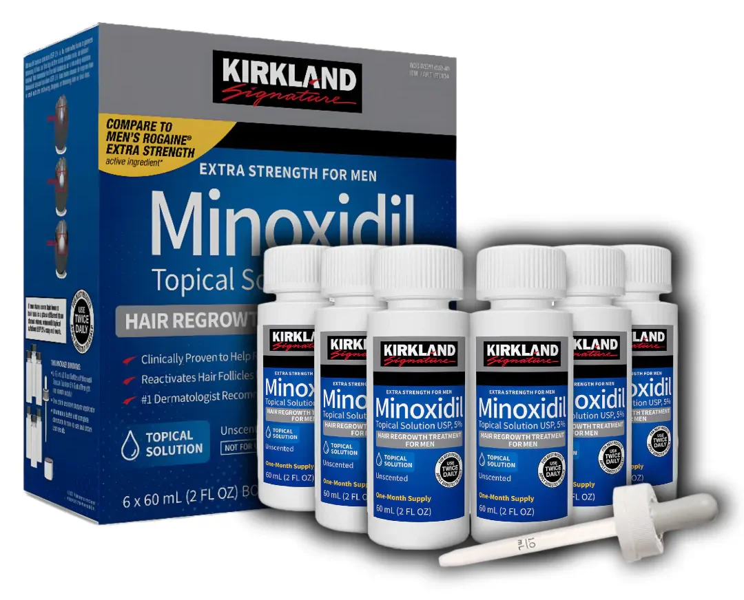 美國 Kirkland Minoxidil 5% 男士生髮水 一盒六支 x 60ml – 共 6個月份量 (美國代購) - 圖片 1