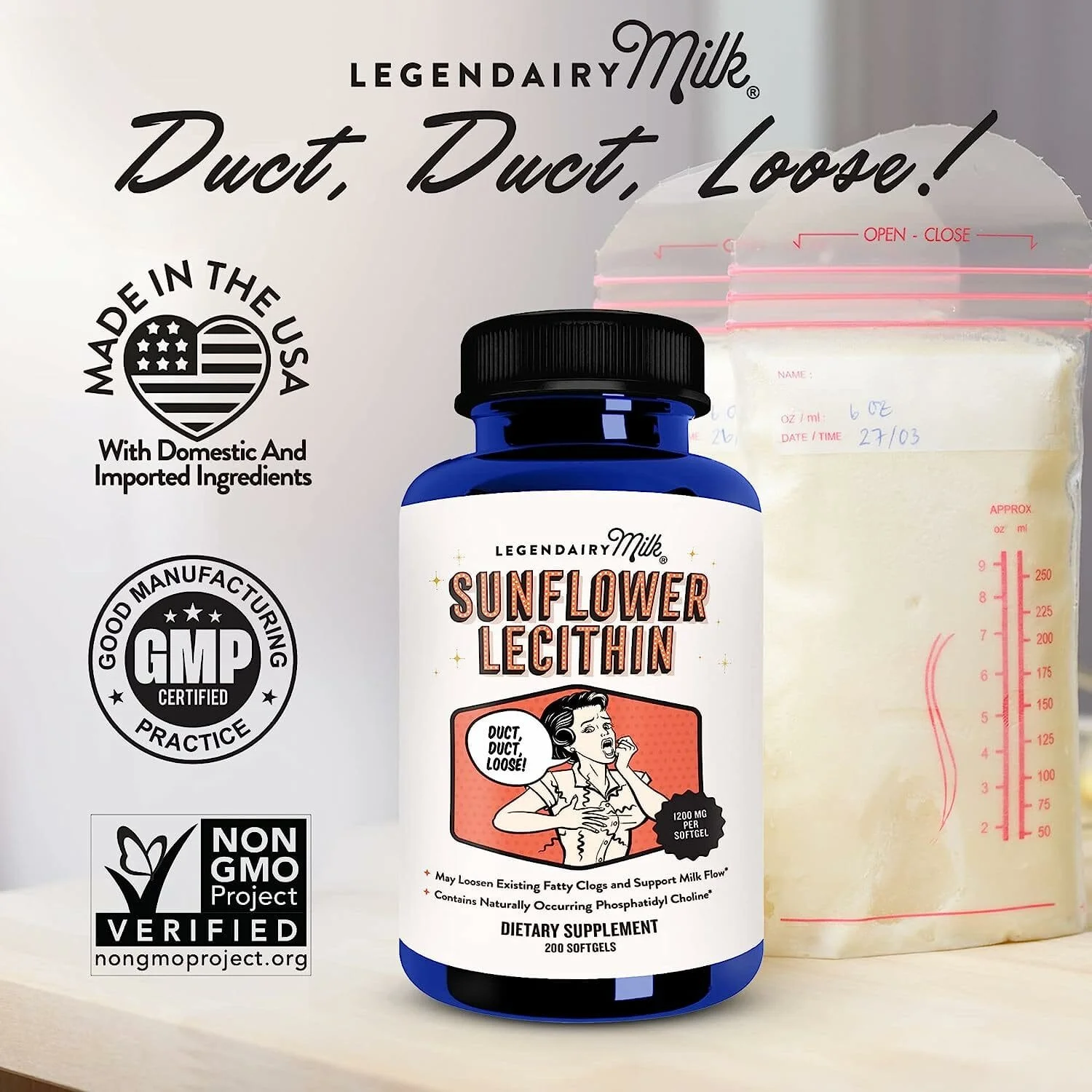 美國 Legendairy Milk 向日葵卵磷脂丸 1200mg | 200 粒軟膠囊 - 圖片 2