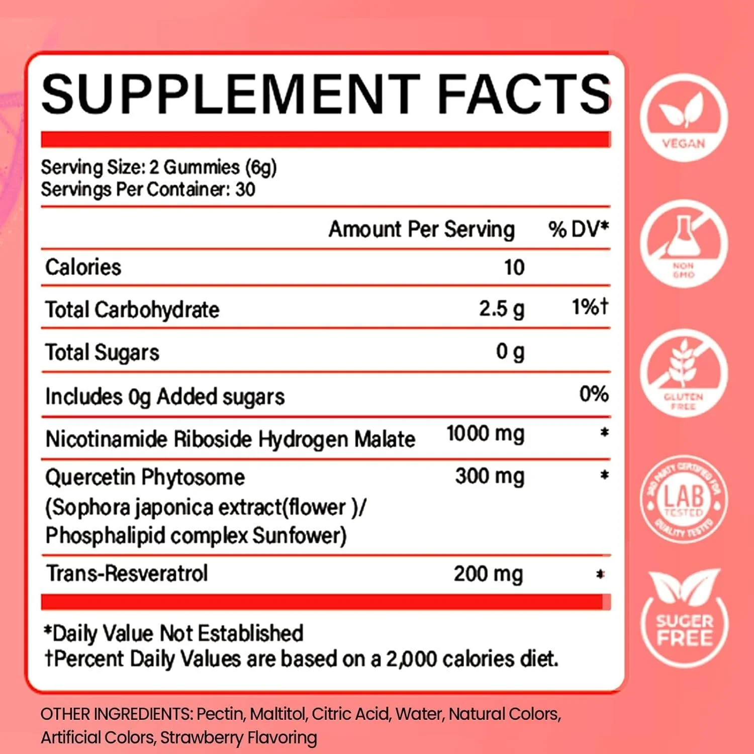 美國 NUTRATASTE NAD⁺ 逆齡抗老軟糖 1000mg (60粒裝/草莓味) | 專利 NR 煙醯胺核糖苷 白藜蘆醇 無糖純素 提神消除腦霧 - 圖片 1