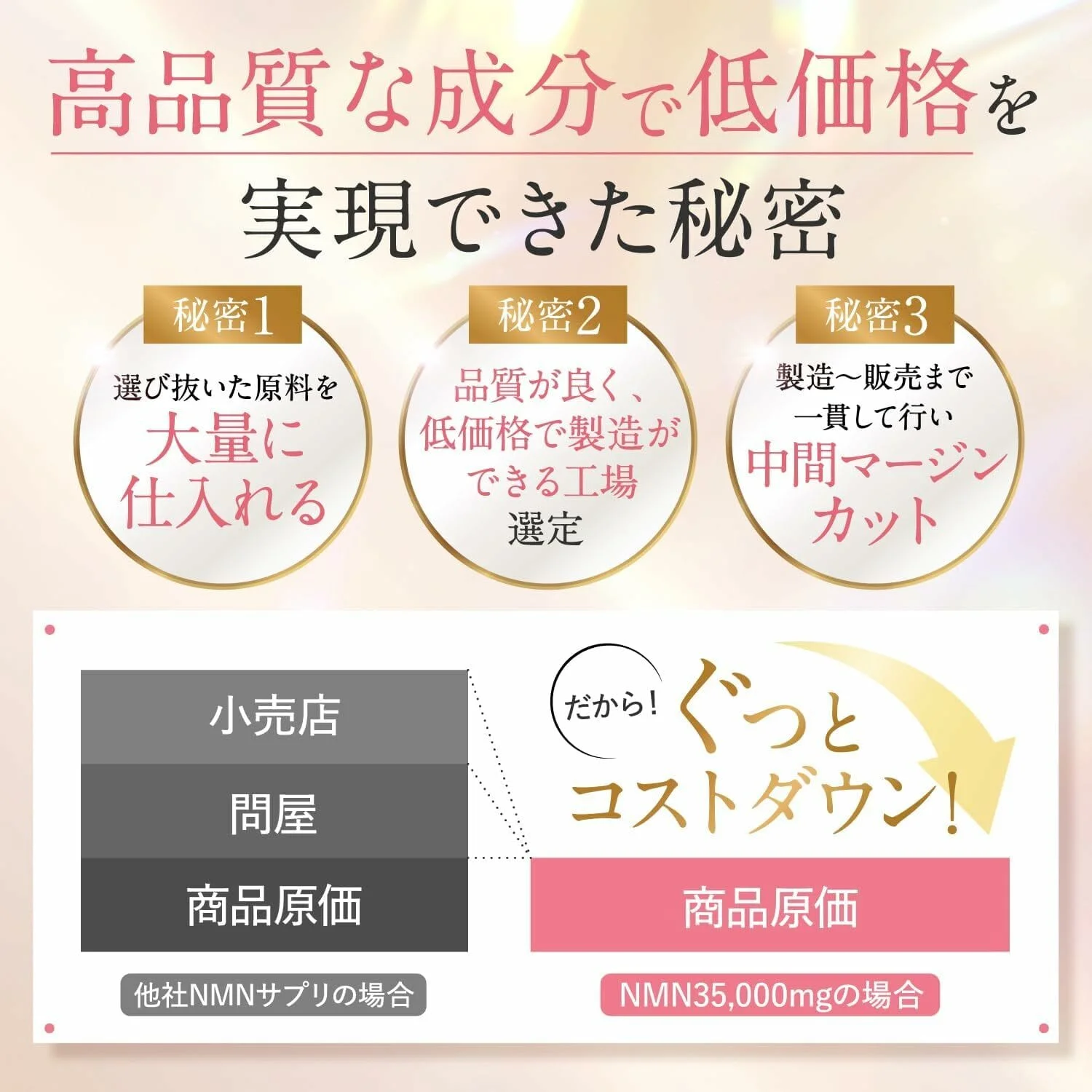 New Japan Health NMN Supplement 35000mg Made in Japan High Purity 99.9% Hyaluronic Acid Collagen Placenta Ceramide 120 Capsules Domestic GMP Certified Factory - Image 3