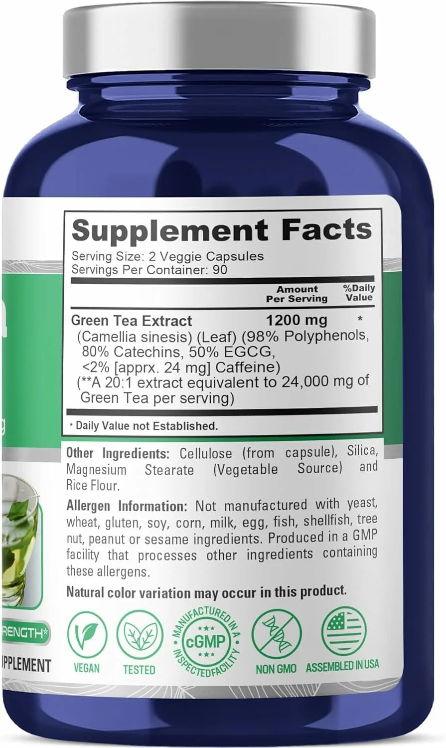 美國 NusaPure 高純度綠茶素 EGCG 1200mg (180粒裝/90日份) | 20倍濃縮相當於24000mg 燃脂減肥 抗氧化抗三高 護心排毒 - 圖片 1