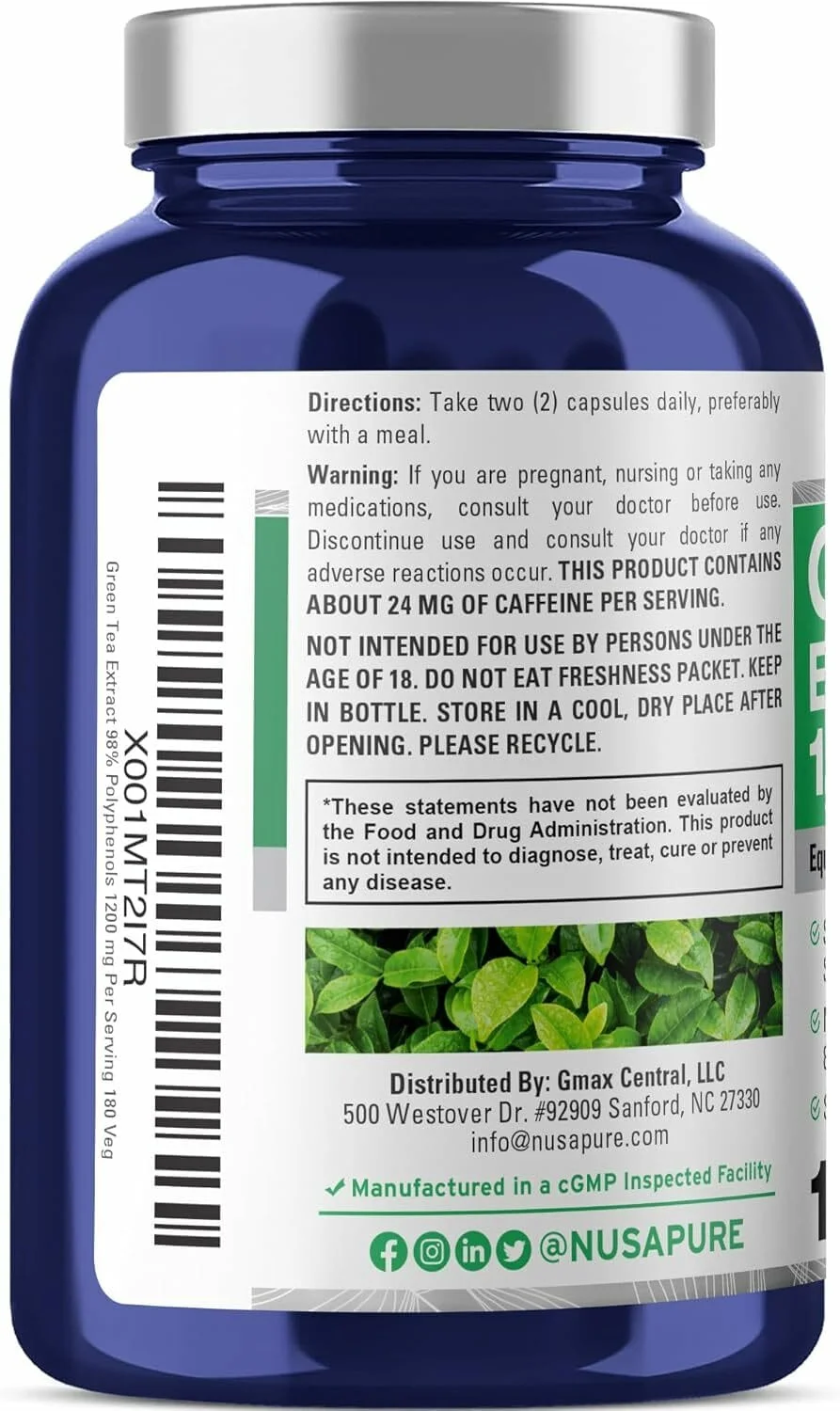 美國 NusaPure 高純度綠茶素 EGCG 1200mg (180粒裝/90日份) | 20倍濃縮相當於24000mg 燃脂減肥 抗氧化抗三高 護心排毒 - 圖片 2