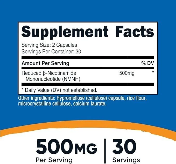 Nutricost NMNH 500mg Cellular Rejuvenation Repair Capsules - Image 1