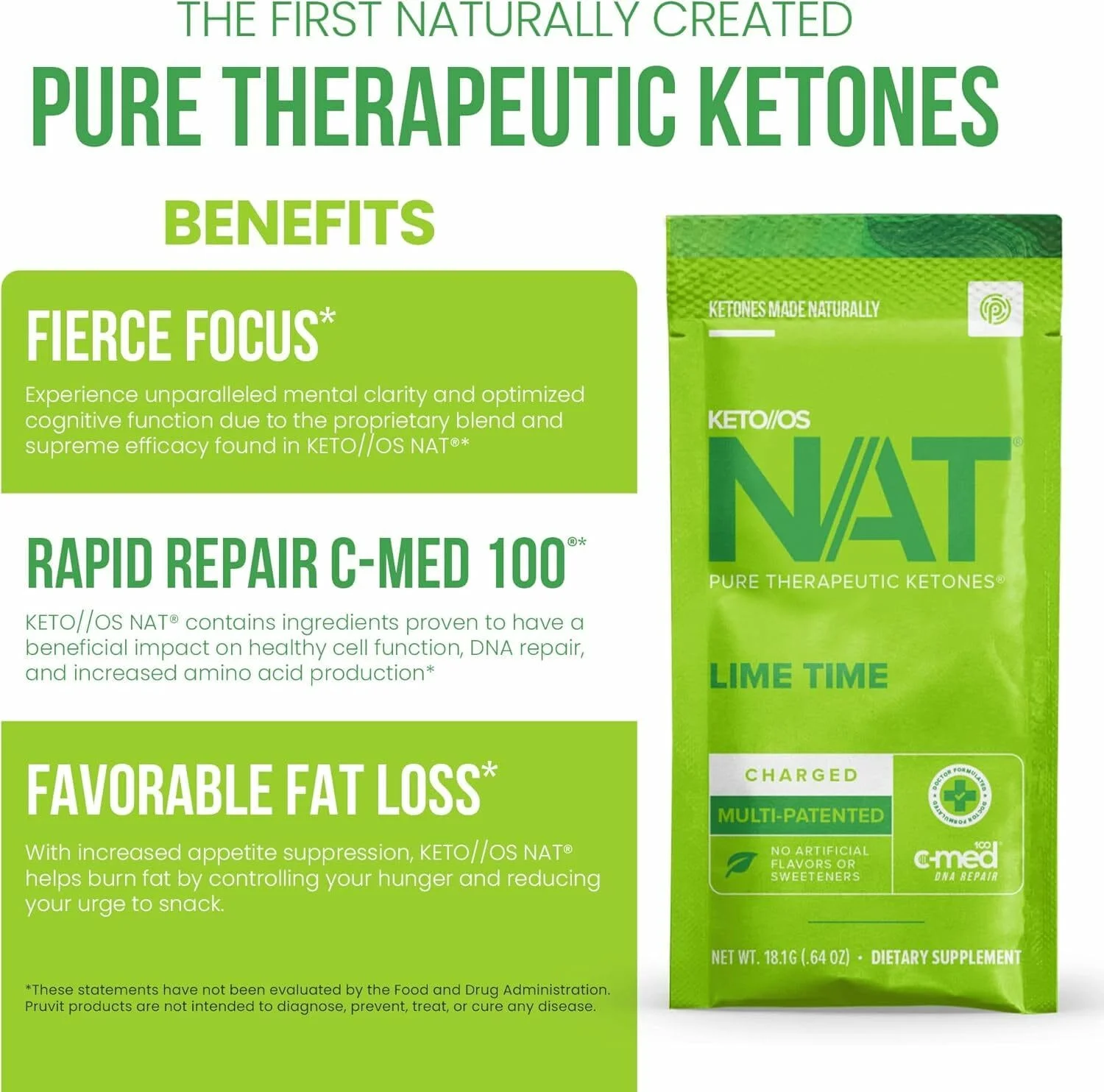 美國 Pruvit KETO//OS® NAT™ 青檸味外源生酮飲 (20包裝/含咖啡因) | 59分鐘極速入酮 獨家專利N8配方 燃脂提神 - 圖片 2