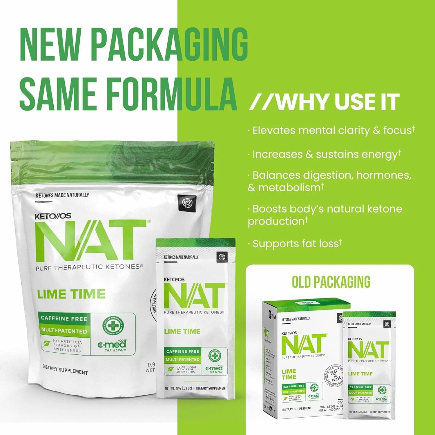 Pruvit KETO//OS® NAT™ 酮能源系統® 致純系列™ 青檸味(不含咖啡因) 20包裝 - 圖片 2