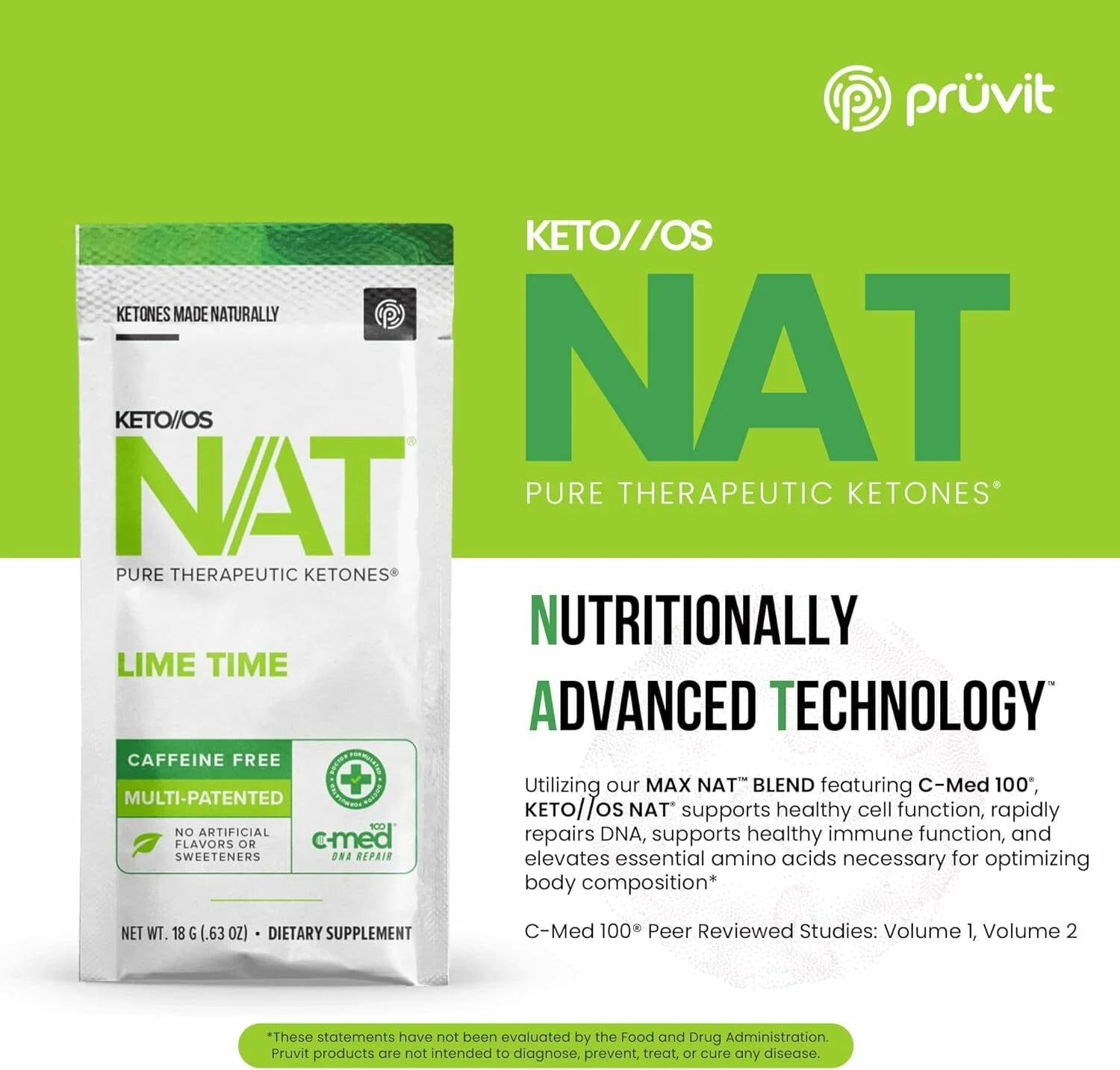 Pruvit KETO//OS® NAT™ 酮能源系統® 致純系列™ 青檸味(不含咖啡因) 20包裝 - 圖片 5