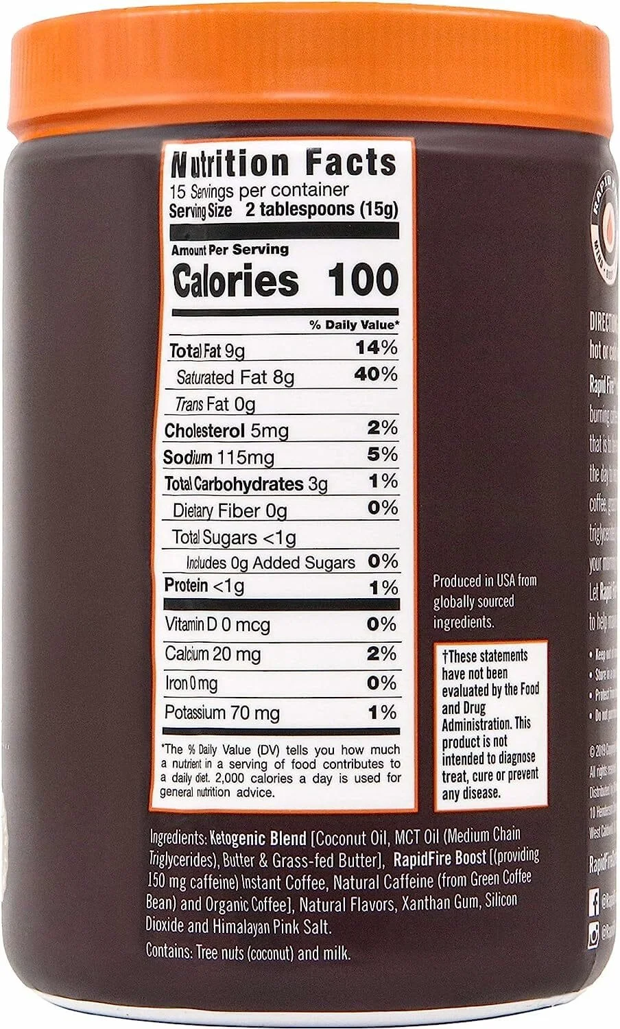 RAPIDFIRE Keto Coffee Hazelnut Flavor - Image 1