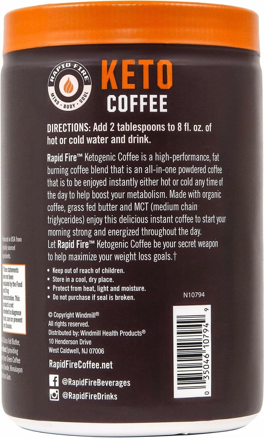 RAPIDFIRE Keto Coffee Hazelnut Flavor - Image 2