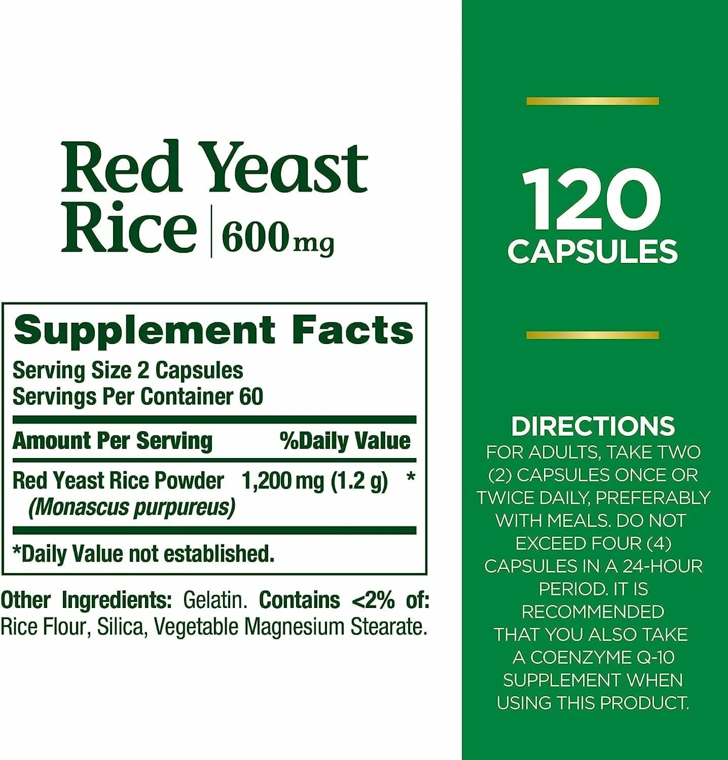 Nature's Bounty Red Yeast Rice 600mg (120 Capsules) | Heart Health & Cholesterol Support Supplement - Image 1
