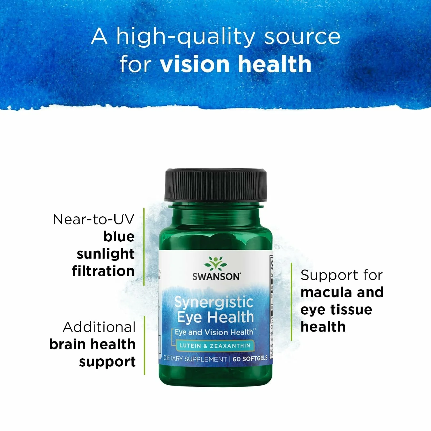 Swanson Synergistic Eye Health,Lutein & Zeaxanthin,60 Softgels - Image 2