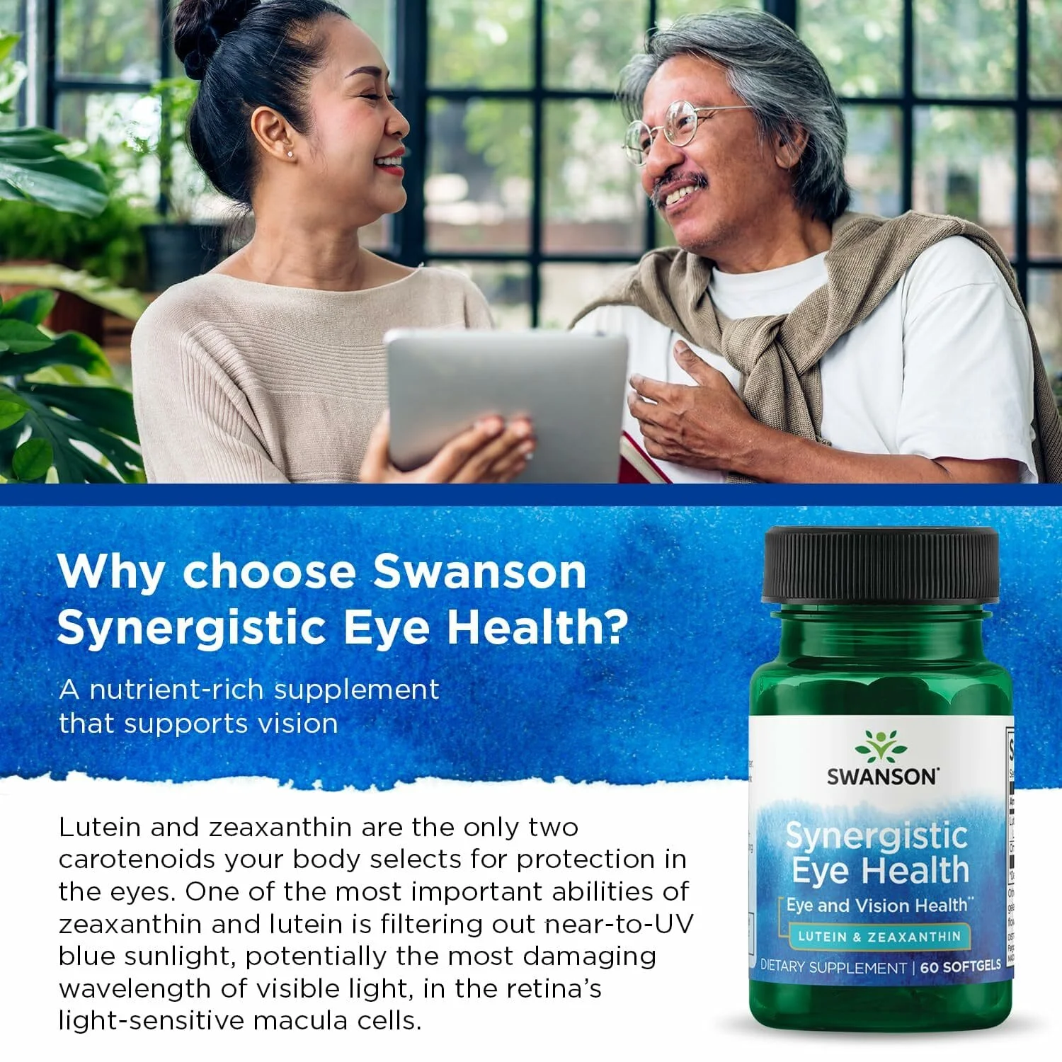 Swanson Synergistic Eye Health,Lutein & Zeaxanthin,60 Softgels - Image 4