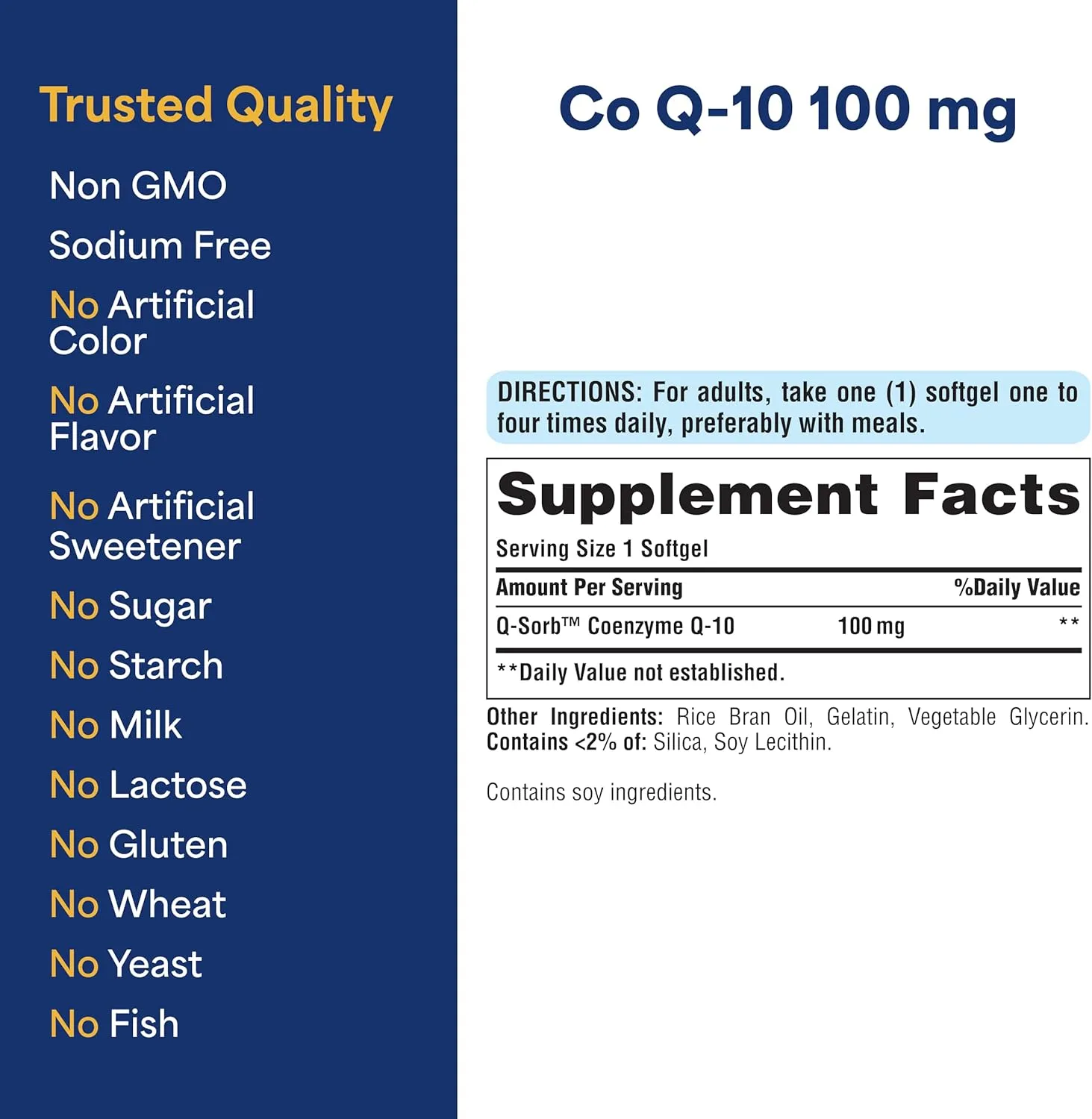 Puritan's Pride 輔酶 CoQ10 100mg (Q-SORB™ 配方) 240粒速釋軟膠囊 - 圖片 1